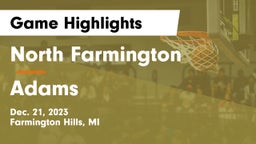 North Farmington  vs Adams  Game Highlights - Dec. 21, 2023
