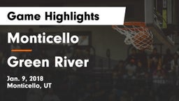 Monticello  vs Green River Game Highlights - Jan. 9, 2018