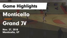Monticello  vs Grand JV Game Highlights - Nov. 27, 2018