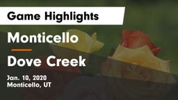 Monticello  vs Dove Creek Game Highlights - Jan. 10, 2020