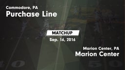 Matchup: Purchase Line vs. Marion Center  2016