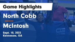 North Cobb  vs McIntosh  Game Highlights - Sept. 10, 2022