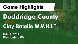 Doddridge County  vs Clay Batelle  W.V.H.I.T. Game Highlights - Feb. 9, 2019