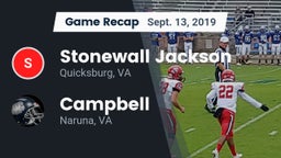 Recap: Stonewall Jackson  vs. Campbell  2019