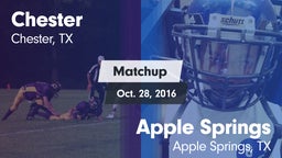 Matchup: Chester vs. Apple Springs  2016