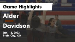 Alder  vs Davidson  Game Highlights - Jan. 16, 2022