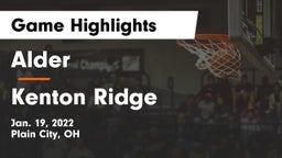 Alder  vs Kenton Ridge  Game Highlights - Jan. 19, 2022
