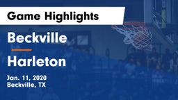 Beckville  vs Harleton  Game Highlights - Jan. 11, 2020