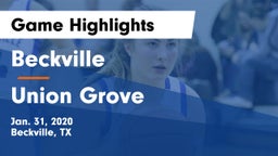 Beckville  vs Union Grove  Game Highlights - Jan. 31, 2020