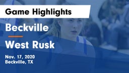 Beckville  vs West Rusk  Game Highlights - Nov. 17, 2020