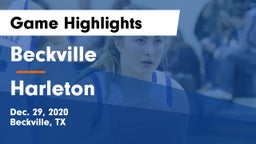 Beckville  vs Harleton  Game Highlights - Dec. 29, 2020