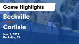 Beckville  vs Carlisle Game Highlights - Jan. 5, 2021