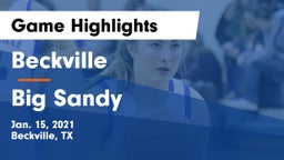 Beckville  vs Big Sandy  Game Highlights - Jan. 15, 2021