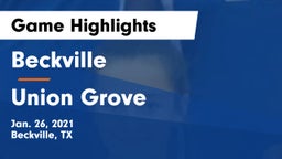 Beckville  vs Union Grove  Game Highlights - Jan. 26, 2021