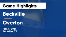 Beckville  vs Overton  Game Highlights - Feb. 5, 2021