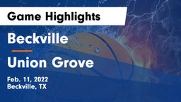 Beckville  vs Union Grove  Game Highlights - Feb. 11, 2022
