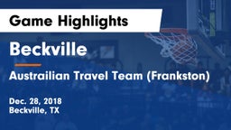 Beckville  vs Austrailian Travel Team (Frankston) Game Highlights - Dec. 28, 2018