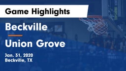 Beckville  vs Union Grove  Game Highlights - Jan. 31, 2020