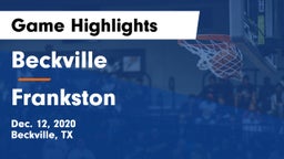 Beckville  vs Frankston  Game Highlights - Dec. 12, 2020
