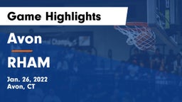 Avon  vs RHAM  Game Highlights - Jan. 26, 2022