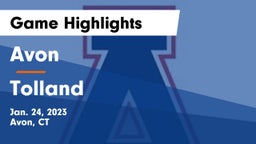 Avon  vs Tolland  Game Highlights - Jan. 24, 2023