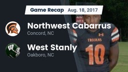 Recap: Northwest Cabarrus  vs. West Stanly  2017