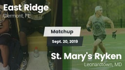 Matchup: East Ridge vs. St. Mary's Ryken  2019