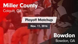 Matchup: Miller County vs. Bowdon  2016