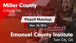 Matchup: Miller County vs. Emanuel County Institute  2016