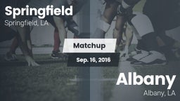 Matchup: Springfield vs. Albany  2016