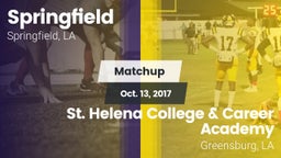 Matchup: Springfield vs. St. Helena College & Career Academy 2017