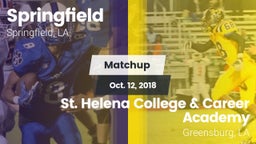 Matchup: Springfield vs. St. Helena College & Career Academy 2018