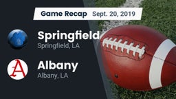 Recap: Springfield  vs. Albany  2019