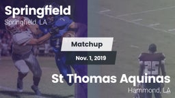 Matchup: Springfield vs. St Thomas Aquinas 2019