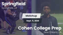 Matchup: Springfield vs. Cohen College Prep 2020