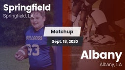 Matchup: Springfield vs. Albany  2020