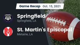 Recap: Springfield  vs. St. Martin's Episcopal  2021