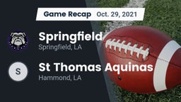 Recap: Springfield  vs. St Thomas Aquinas 2021