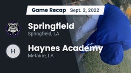 Recap: Springfield  vs. Haynes Academy  2022