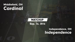 Matchup: Cardinal vs. Independence  2016