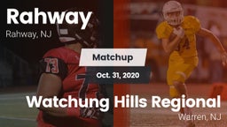 Matchup: Rahway vs. Watchung Hills Regional  2020