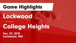 Lockwood  vs College Heights Game Highlights - Jan. 23, 2018