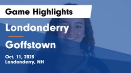 Londonderry  vs Goffstown  Game Highlights - Oct. 11, 2023