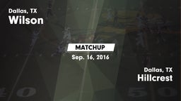 Matchup: Wilson vs. Hillcrest  2016