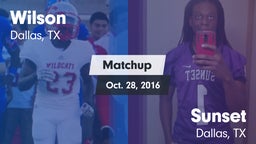 Matchup: Wilson vs. Sunset  2016