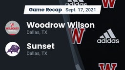 Recap: Woodrow Wilson  vs. Sunset  2021