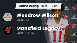 Recap: Woodrow Wilson  vs. Mansfield Legacy  2022