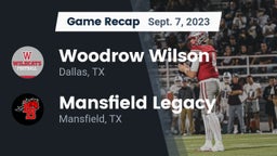 Recap: Woodrow Wilson  vs. Mansfield Legacy  2023