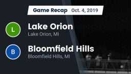 Recap: Lake Orion  vs. Bloomfield Hills  2019