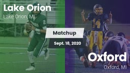 Matchup: Lake Orion vs. Oxford  2020